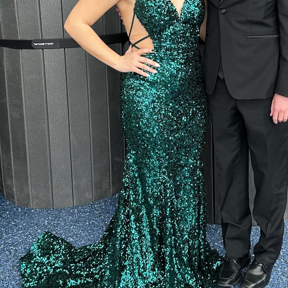 Vienna Prom Teal Sequin Dress